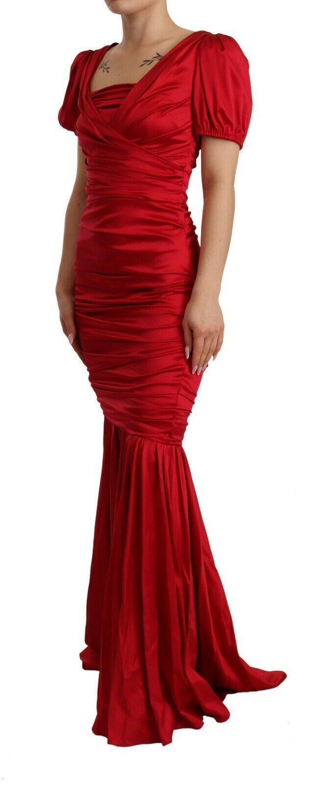 Dolce & Gabbana Red Silk Stretch Sheath Mermaid Gown Dress -   -  Dolce & Gabbana.
