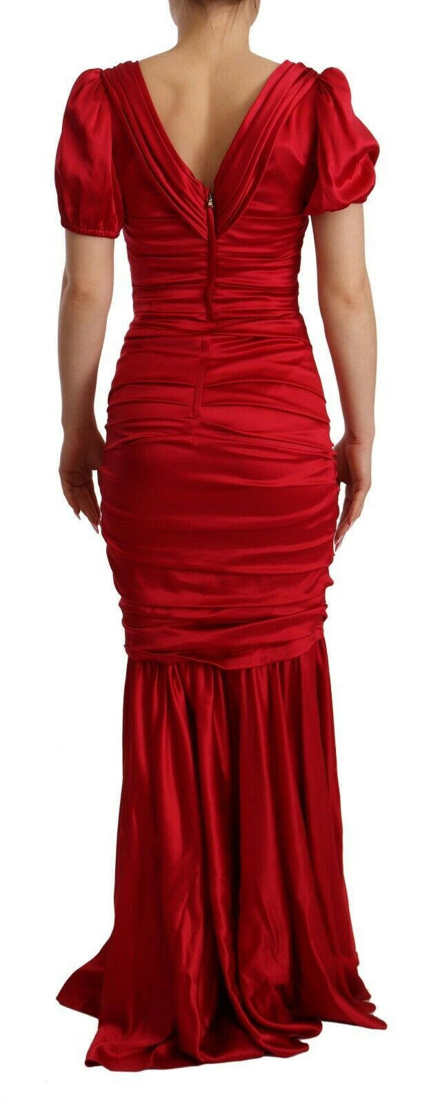 Dolce & Gabbana Red Silk Stretch Sheath Mermaid Gown Dress -   -  Dolce & Gabbana.