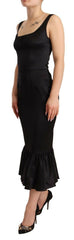 Dolce & Gabbana Black Silk Stretch Sheath Mermaid Midi Dress -   -  Dolce & Gabbana.