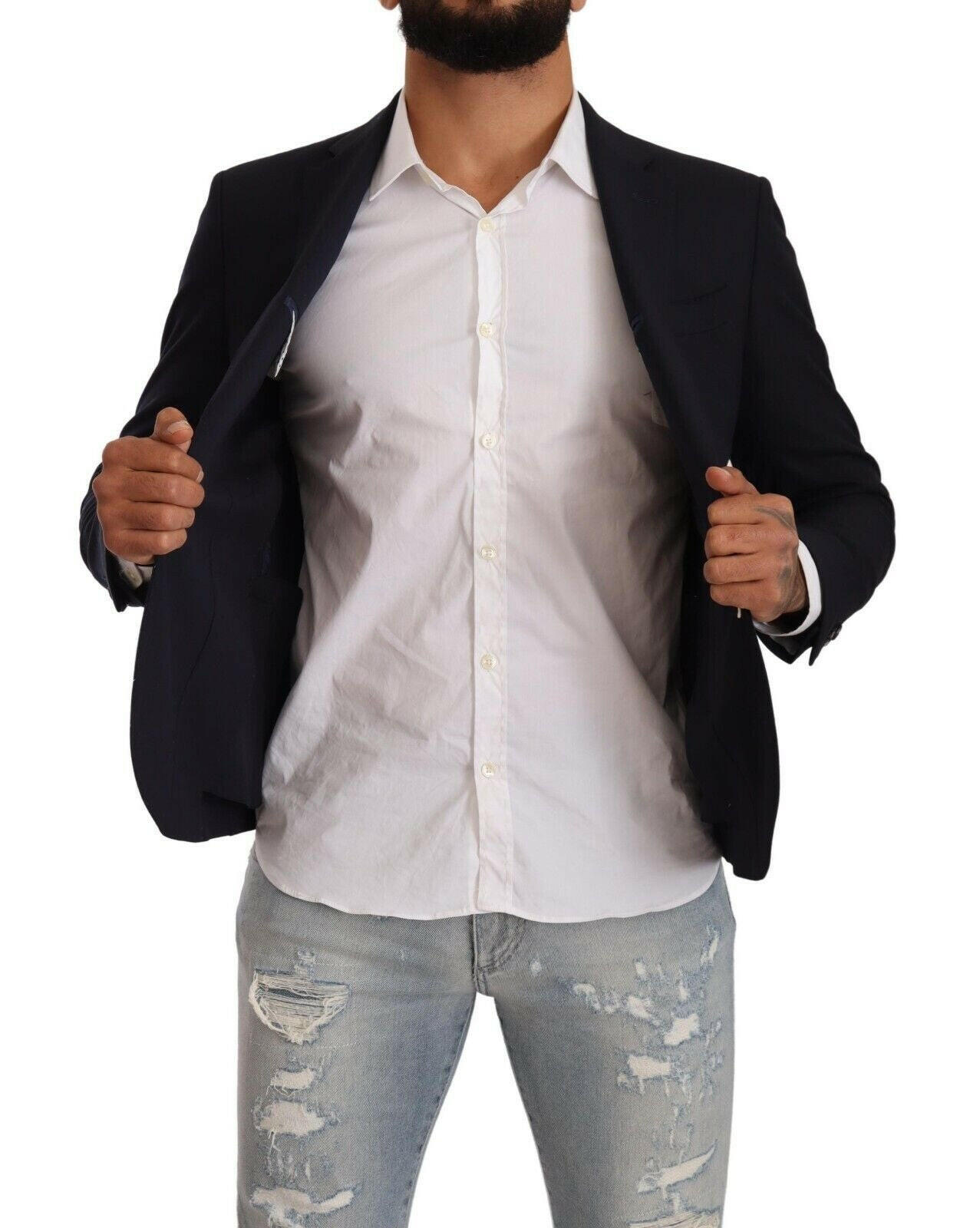 Domenico Tagliente Black Single Breasted One Button Suit Jacket -   -  Domenico Tagliente.