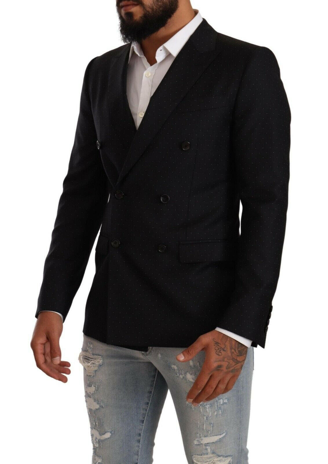Dolce & Gabbana Black Dotted Double Breasted MARTINI Jacket -   -  Dolce & Gabbana.