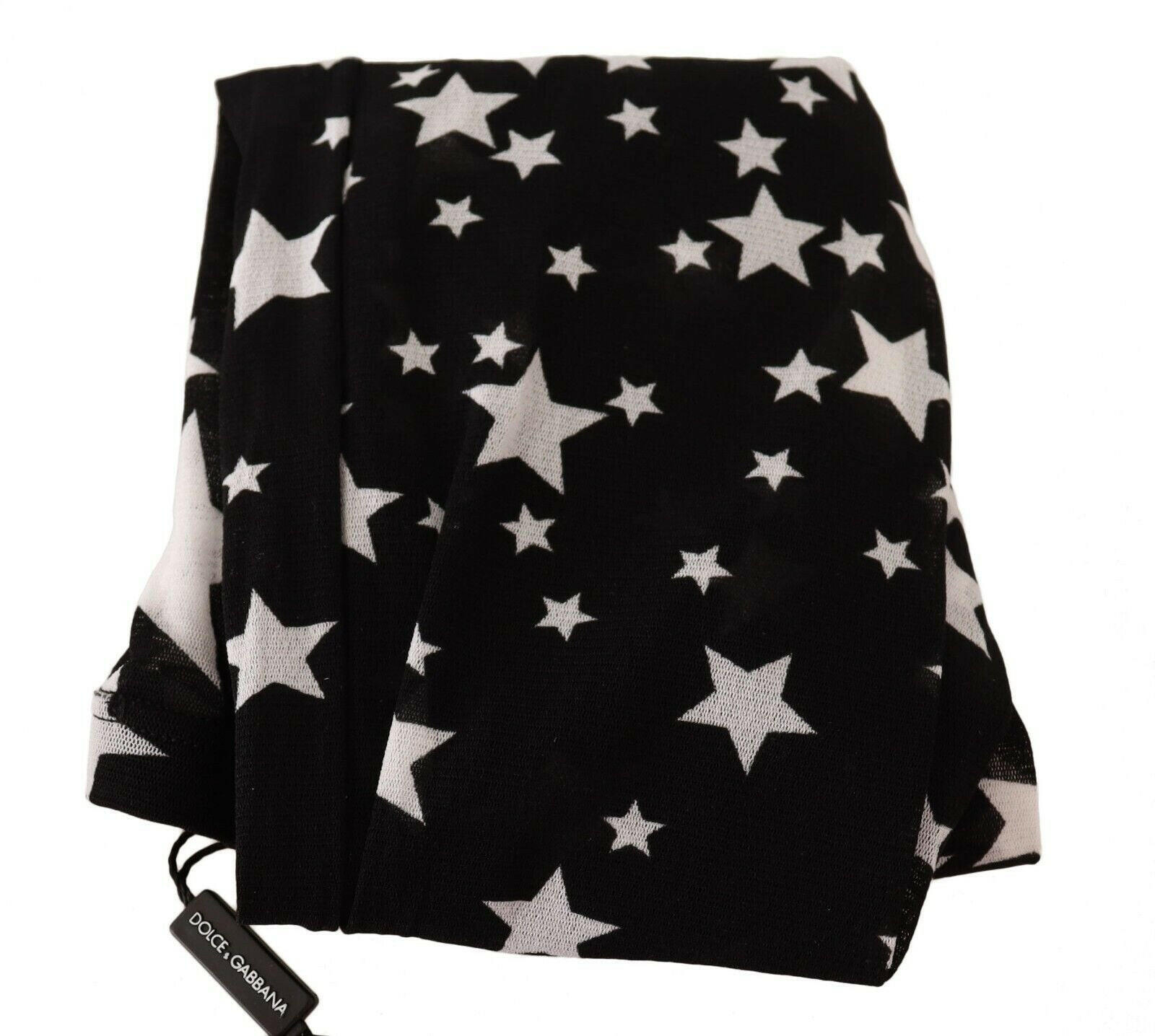 Dolce & Gabbana Black White Stars Print Nylon Stockings -   -  Dolce & Gabbana.