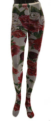 Dolce & Gabbana White Floral Print Tights Nylon Stockings -   -  Dolce & Gabbana.