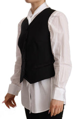 Dolce & Gabbana Black Button Down Sleeveless Vest Viscose Top -   -  Dolce & Gabbana.