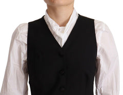 Dolce & Gabbana Black Button Down Sleeveless Vest Viscose Top -   -  Dolce & Gabbana.