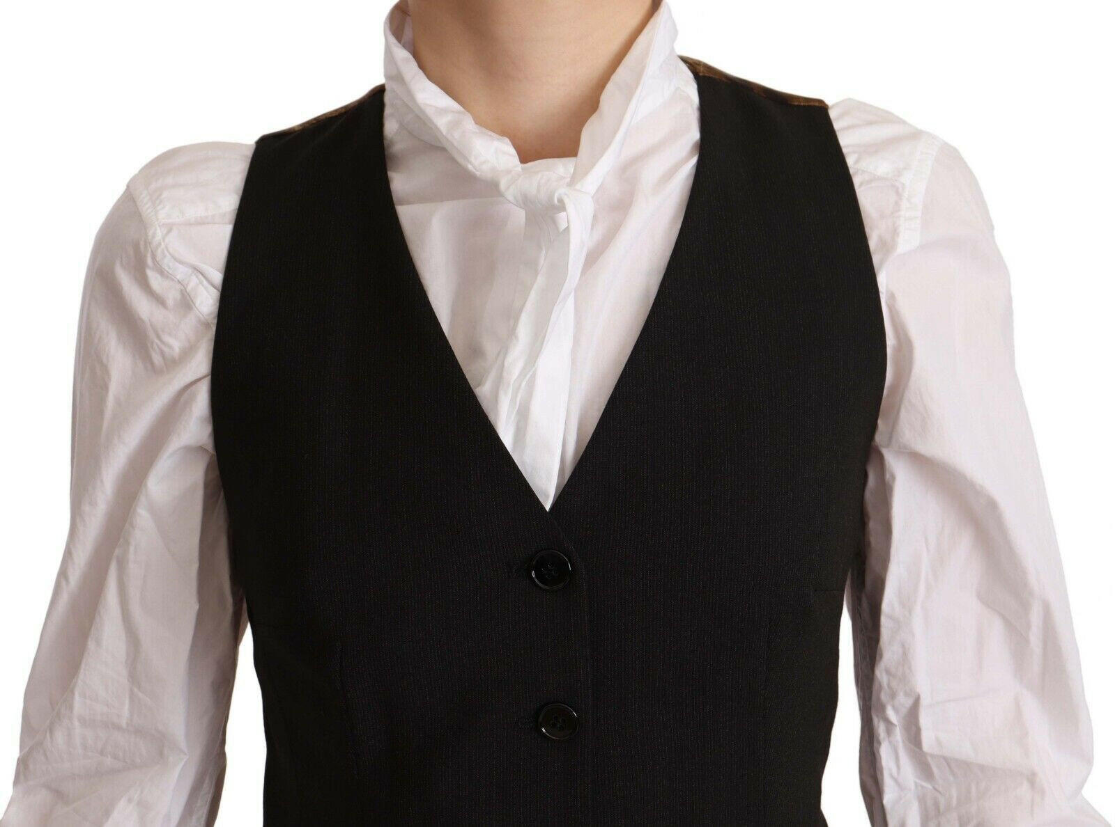 Dolce & Gabbana Black Button Down Sleeveless Vest Polyester Top -   -  Dolce & Gabbana.
