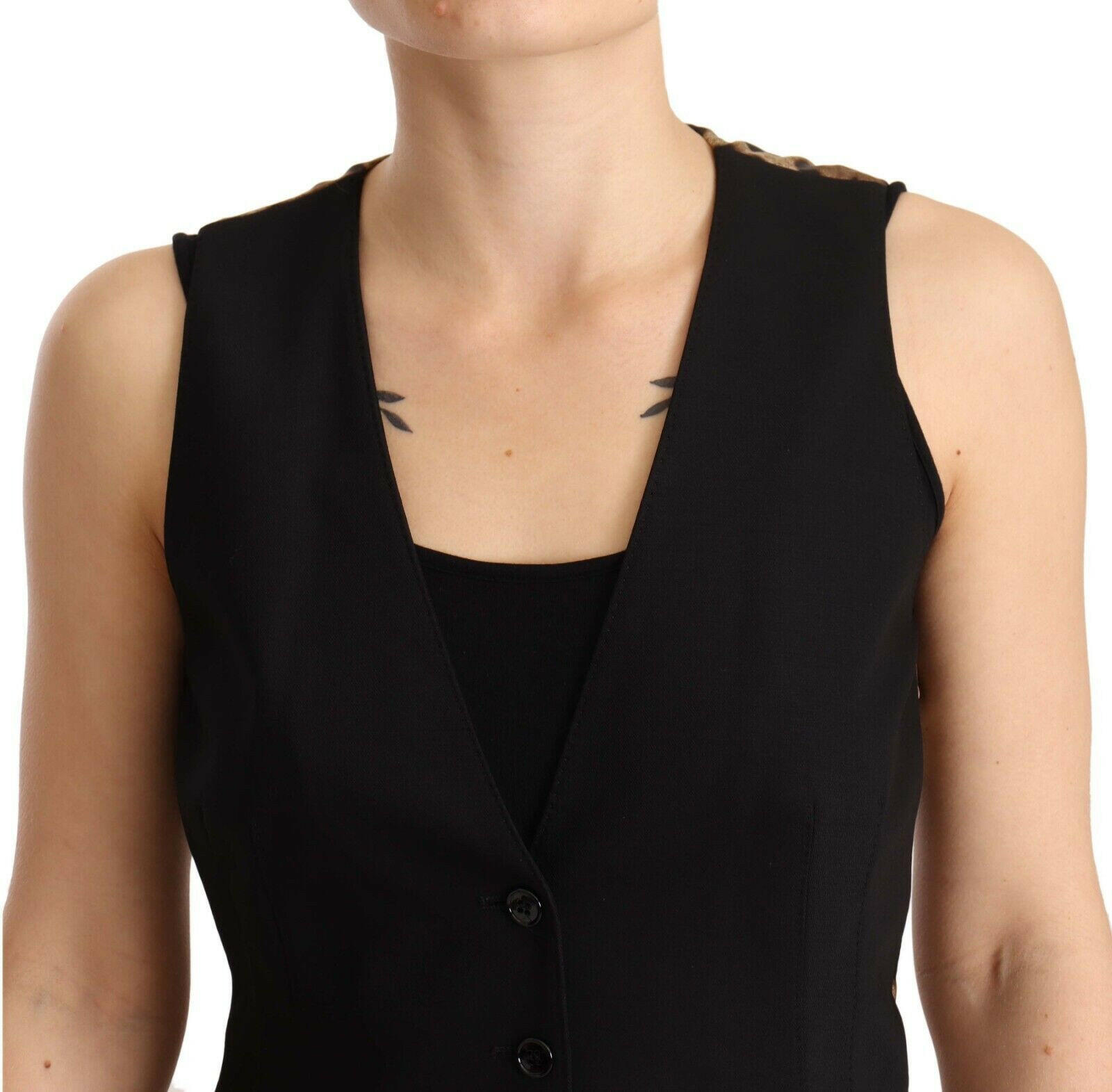 Dolce & Gabbana Black Button Down Sleeveless Vest Wool Top -   -  Dolce & Gabbana.