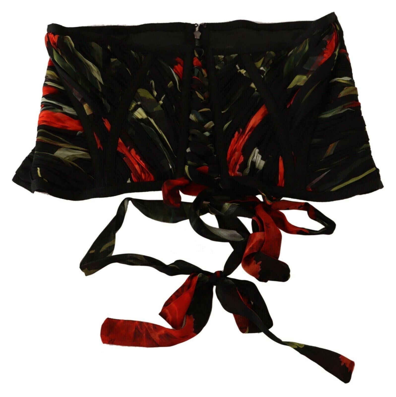 Dolce & Gabbana Black Corset Belt Stretch Waist Strap Silk Top -   -  Dolce & Gabbana.