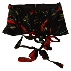 Dolce & Gabbana Black Corset Belt Stretch Waist Strap Silk Top -   -  Dolce & Gabbana.