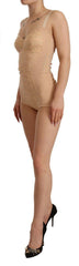 Dolce & Gabbana Beige Nylon Floral Lace Bodysuit Underwear -   -  Dolce & Gabbana.