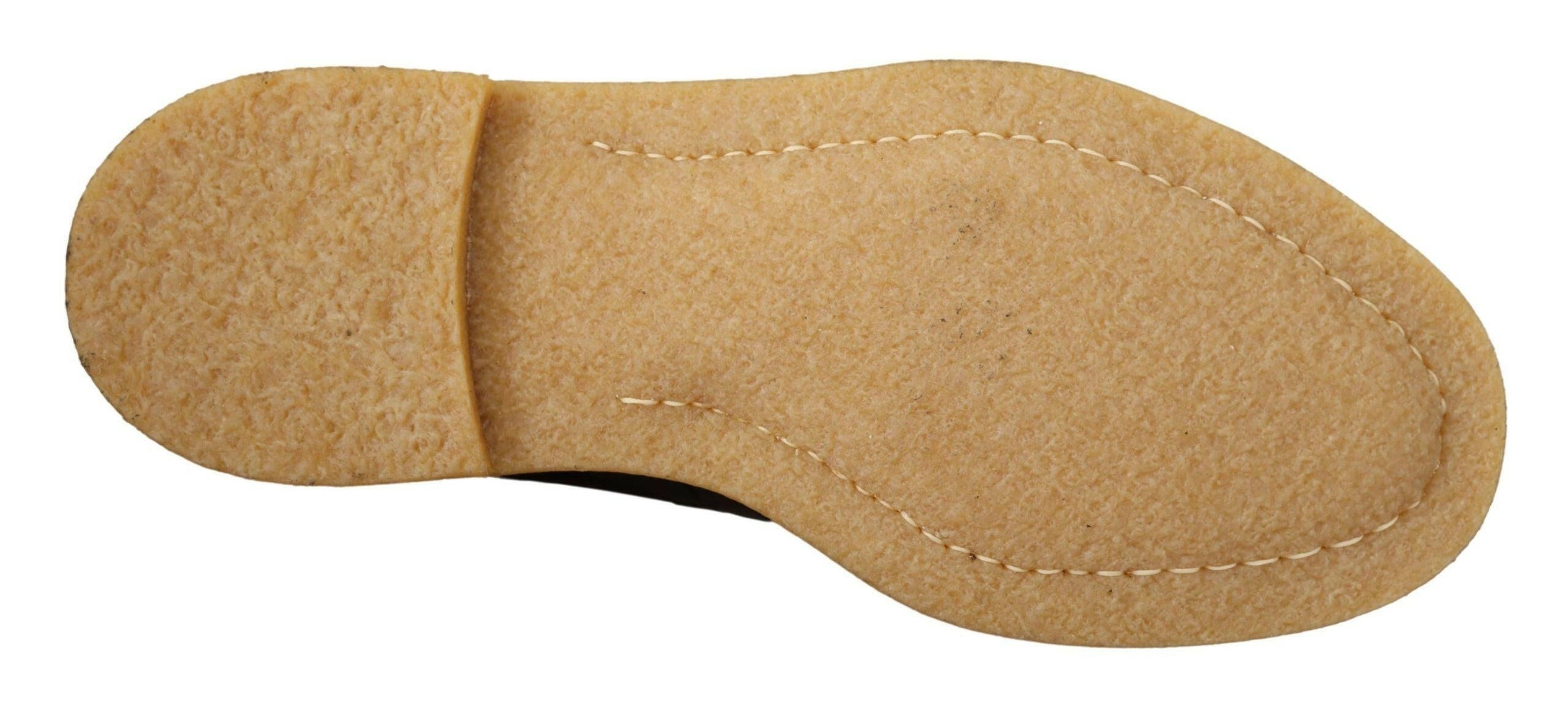 Dolce & Gabbana Brown Velvet Exotic Leather Boots -   -  Dolce & Gabbana.