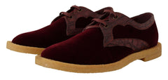 Dolce & Gabbana Bordeaux Velvet Exotic Leather Shoes -   -  Dolce & Gabbana.