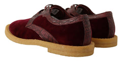 Dolce & Gabbana Bordeaux Velvet Exotic Leather Shoes -   -  Dolce & Gabbana.