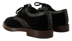 Dolce & Gabbana Black Velvet Exotic Leather Shoes -   -  Dolce & Gabbana.