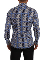 Dolce & Gabbana Blue Logo Mania Slim Fit Cotton Shirt -   -  Dolce & Gabbana.