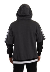 Dolce & Gabbana Gray Black Cotton Hooded #DGMILLENNIALS Sweater -   -  Dolce & Gabbana.
