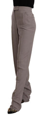 Armani Brown High Waist Silk Tapered Long Pants -   -  Armani.