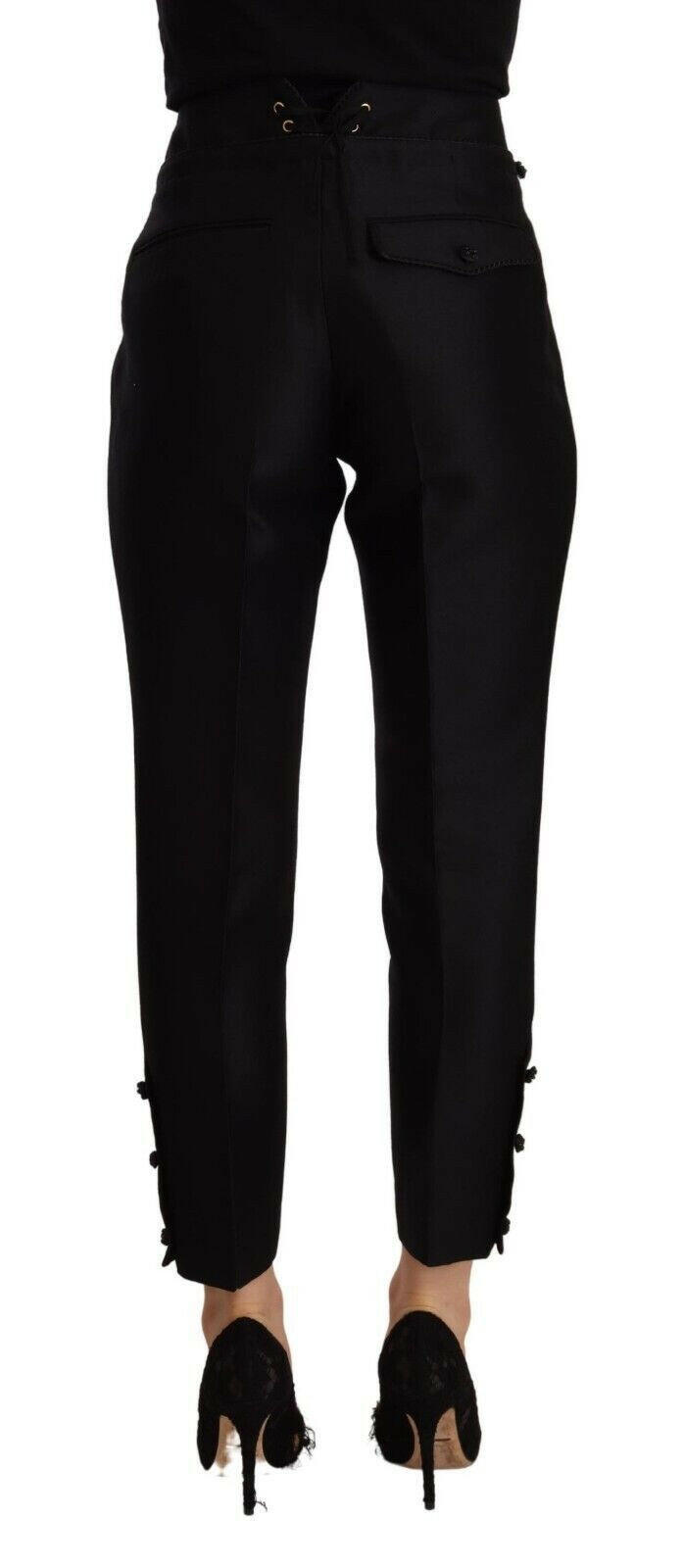 Dsquared² Black Wool High Waist Skinny Women Pants -   -  Dsquared².
