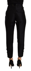 Dsquared² Black Wool High Waist Skinny Women Pants -   -  Dsquared².