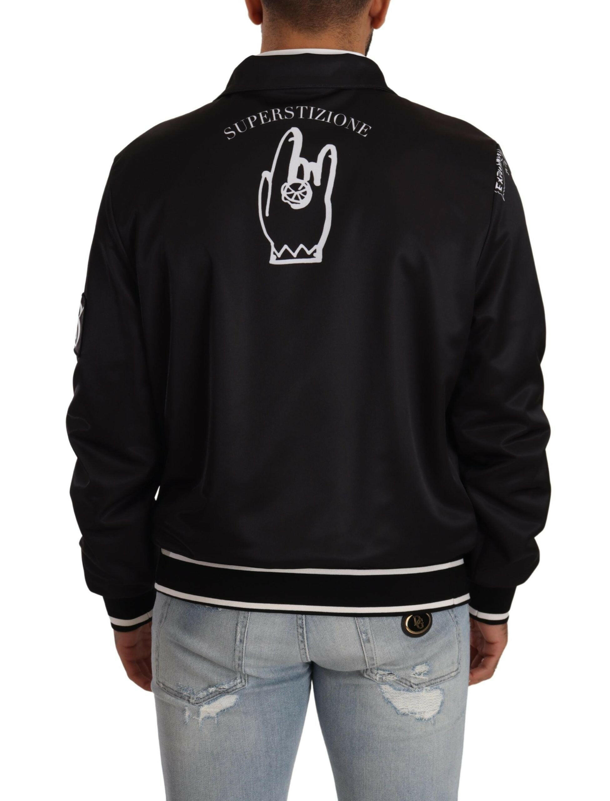 Dolce & Gabbana Black Logo Zipper Superstizione Sweater -   -  Dolce & Gabbana.