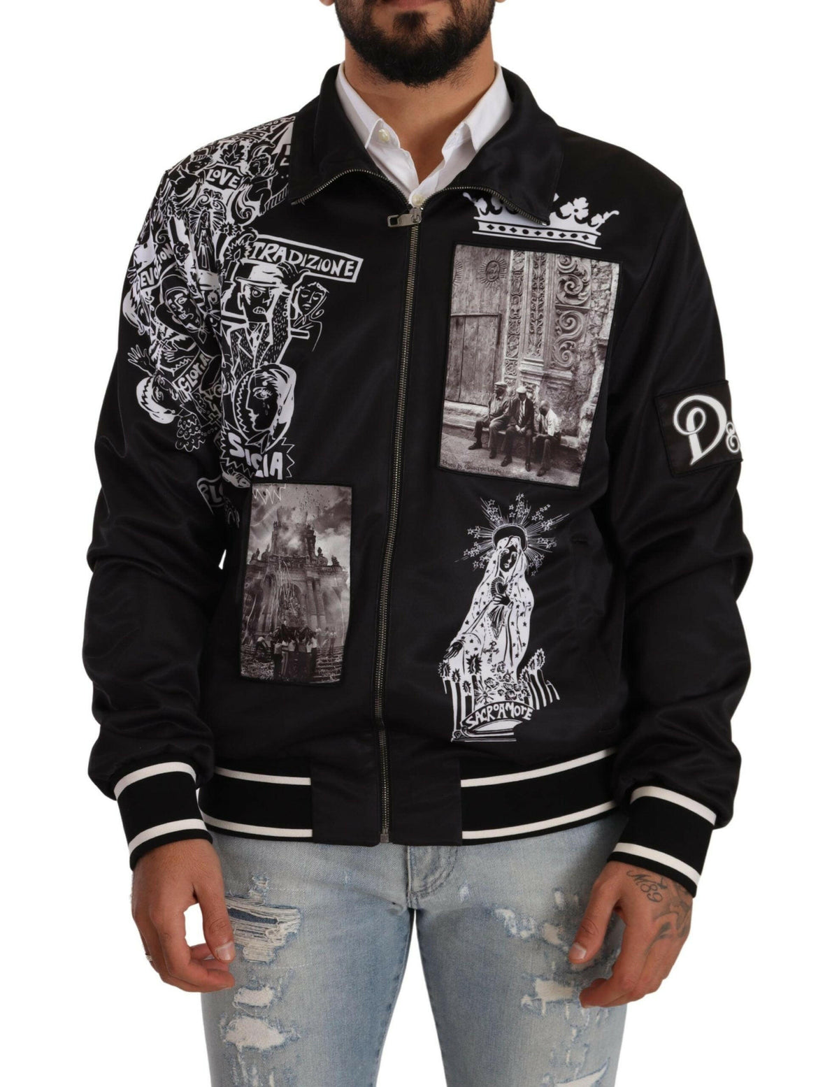 Dolce & Gabbana Black Logo Zipper Superstizione Sweater -   -  Dolce & Gabbana.