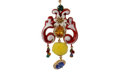 Dolce & Gabbana Gold Brass Carretto Sicily Statement Crystal Chain Necklace -   -  Dolce & Gabbana.