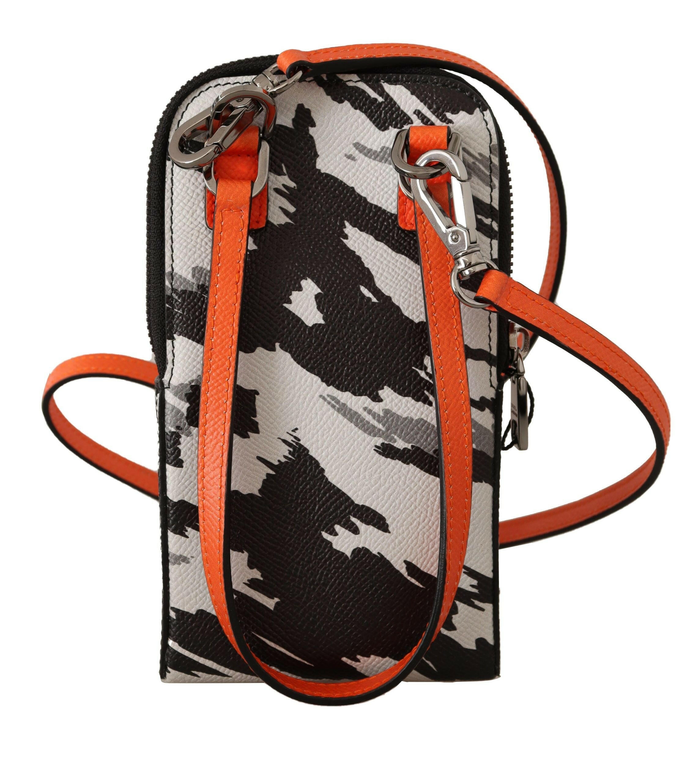 Dolce & Gabbana Gray Leather Cross Body Neck Strap Card Pocket Wallet -   -  Dolce & Gabbana.