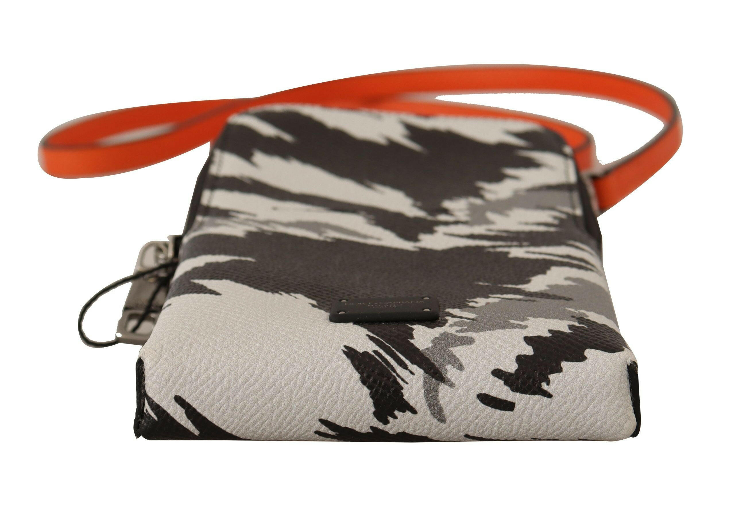 Dolce & Gabbana Gray Leather Cross Body Neck Strap Card Pocket Wallet -   -  Dolce & Gabbana.