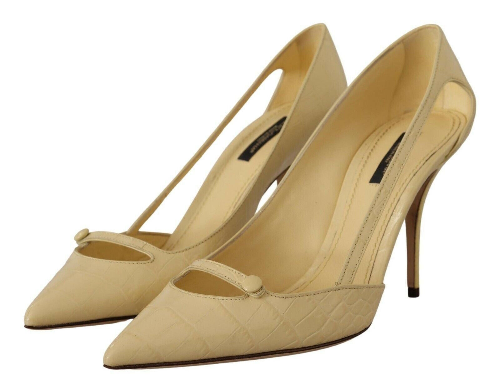 Dolce & Gabbana Yellow Exotic Leather Stiletto Heel Pumps Shoes -   -  Dolce & Gabbana.