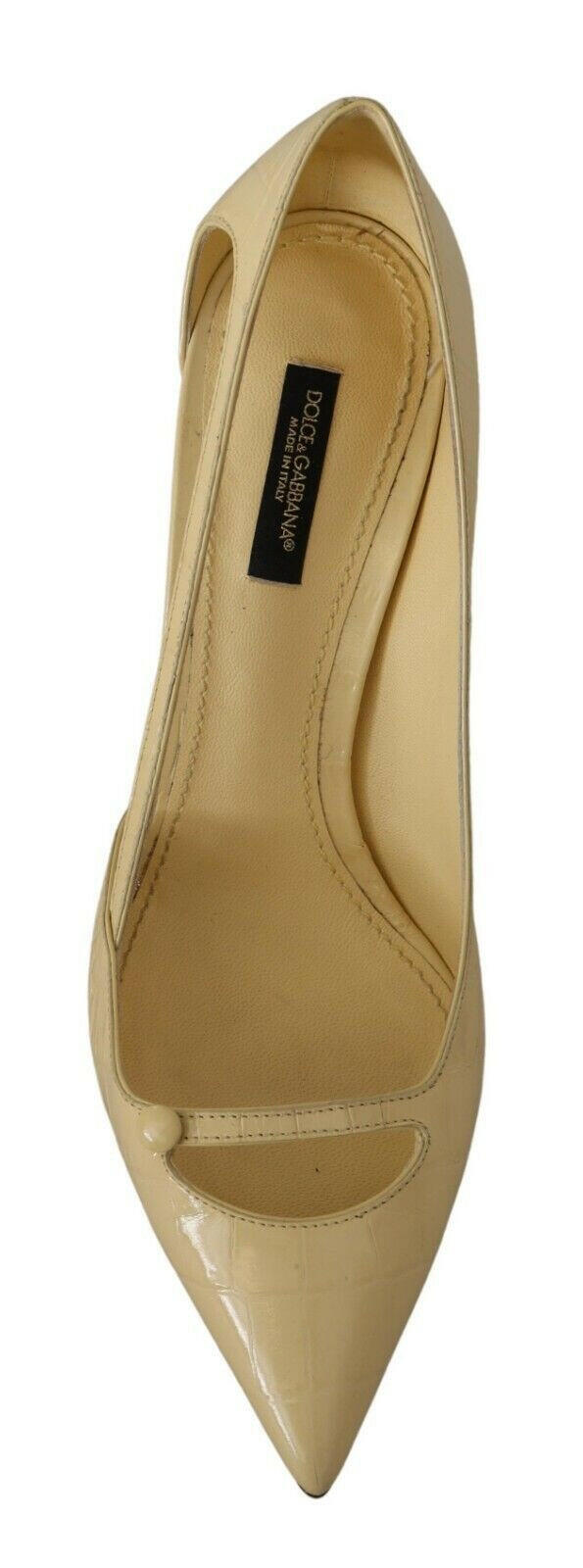 Dolce & Gabbana Yellow Exotic Leather Stiletto Heel Pumps Shoes -   -  Dolce & Gabbana.