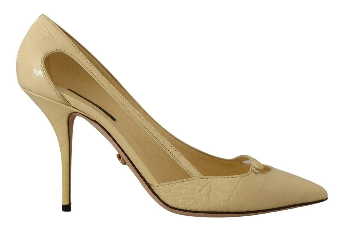 Dolce & Gabbana Yellow Exotic Leather Stiletto Heel Pumps Shoes -   -  Dolce & Gabbana.