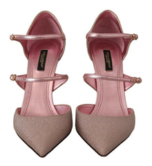 Dolce & Gabbana Pink Glittered Strappy Sandals Mary Jane Shoes -   -  Dolce & Gabbana.