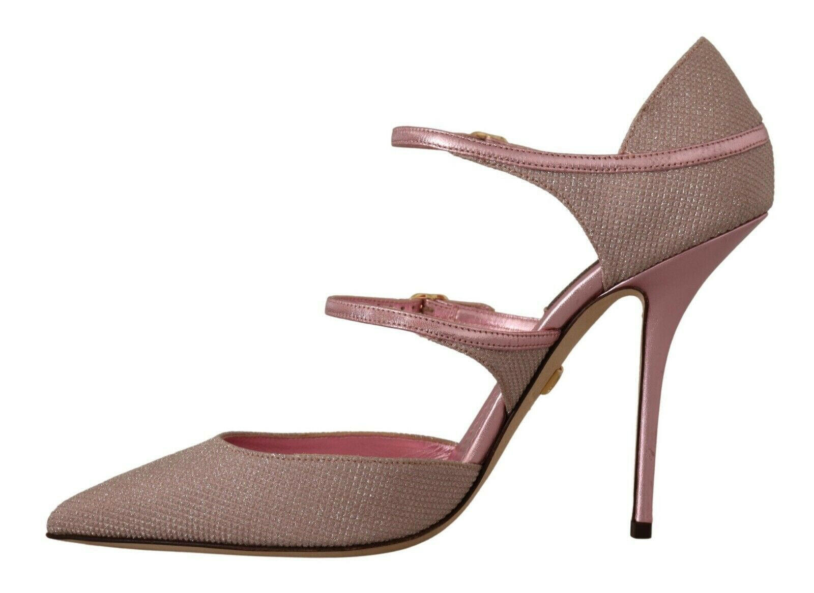 Dolce & Gabbana Pink Glittered Strappy Sandals Mary Jane Shoes -   -  Dolce & Gabbana.