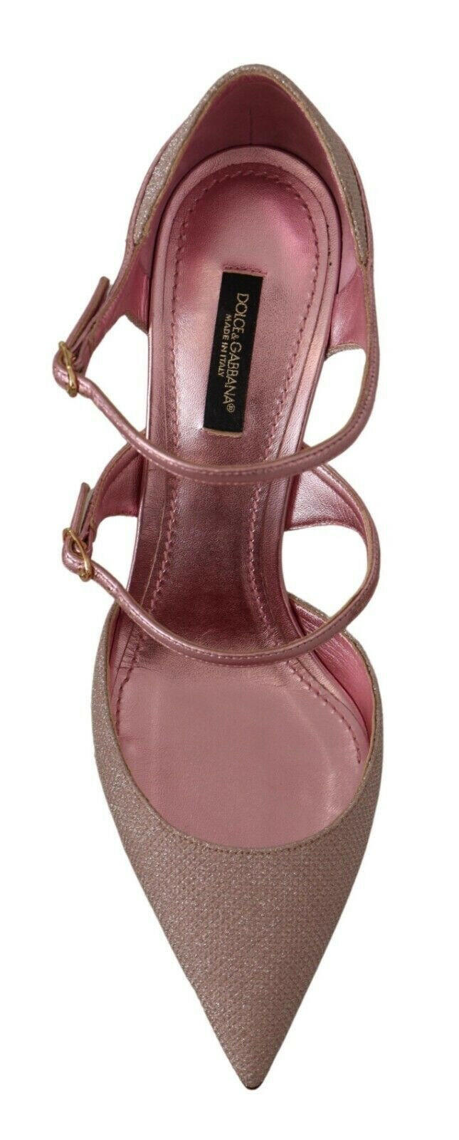 Dolce & Gabbana Pink Glittered Strappy Sandals Mary Jane Shoes -   -  Dolce & Gabbana.
