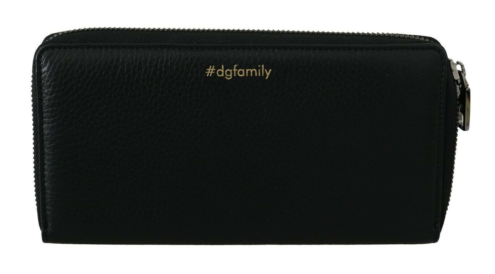 Dolce & Gabbana Black Leather #DGFAMILY Zipper Continental Mens Wallet -  Leather Wallet for Men -  Dolce & Gabbana.