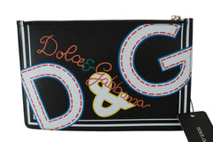 Dolce & Gabbana Black DG Print Mens Zipper Coin Purse Leather Wallet -   -  Dolce & Gabbana.