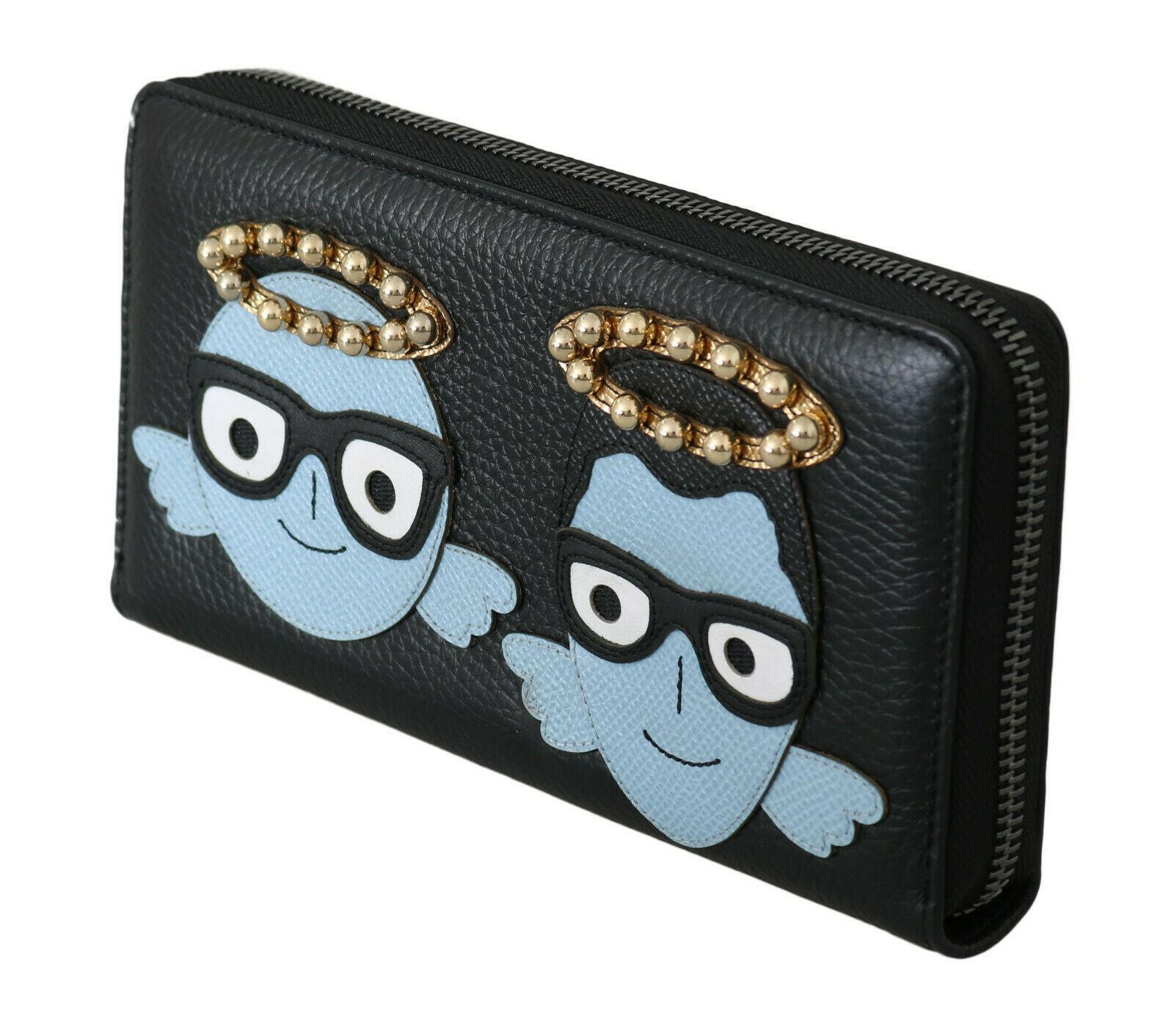 Dolce & Gabbana Black Blue Leather #DGFAMILY Zipper Continental Wallet -  Leather Wallet for Men -  Dolce & Gabbana.