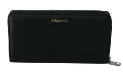 Dolce & Gabbana Black Blue Leather #DGFAMILY Zipper Continental Wallet -  Leather Wallet for Men -  Dolce & Gabbana.