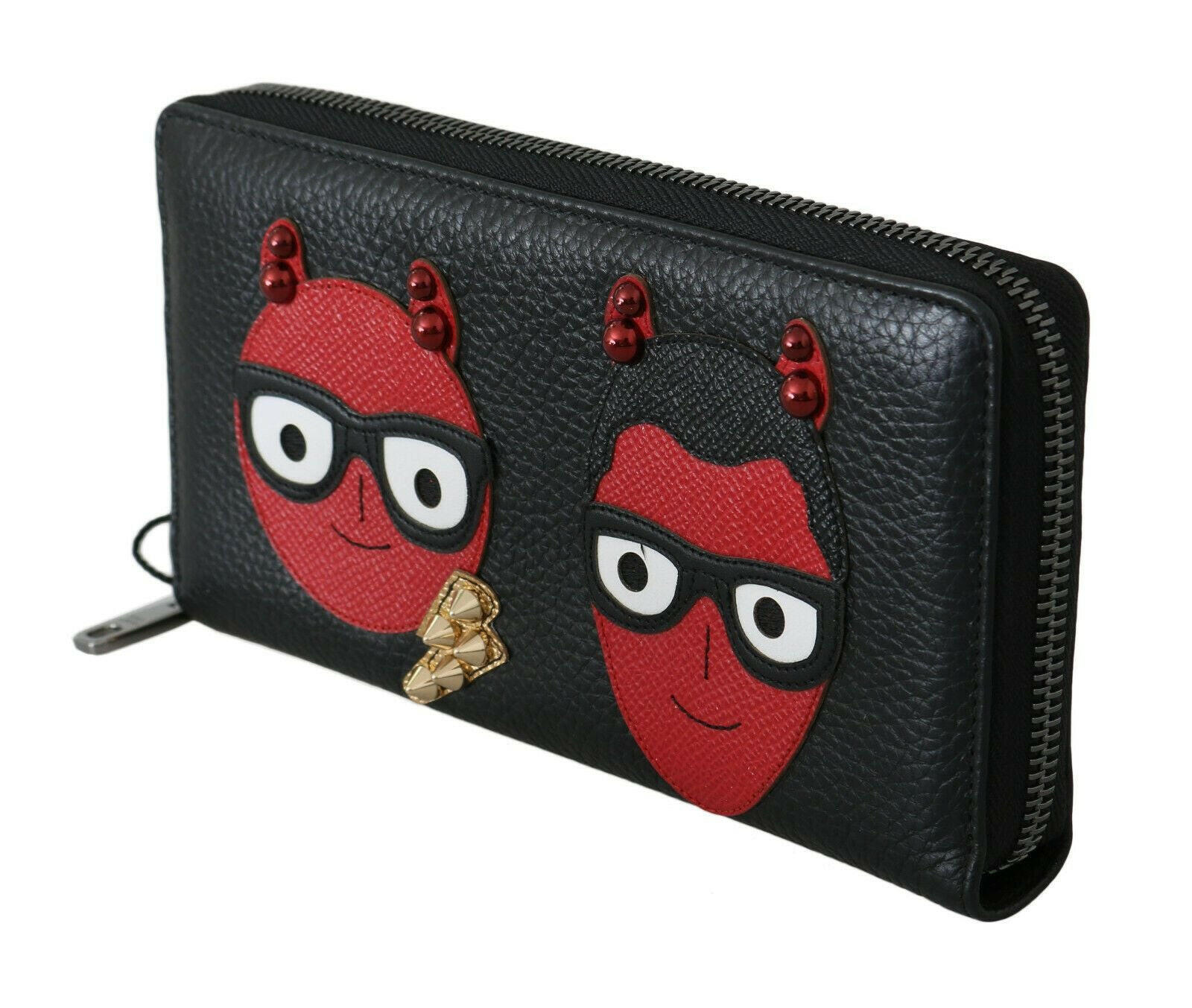 Dolce & Gabbana Black Red Leather #DGFAMILY Zipper Continental Wallet -  Leather Wallet for Men -  Dolce & Gabbana.