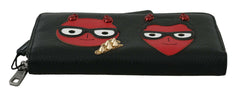 Dolce & Gabbana Black Red Leather #DGFAMILY Zipper Continental Wallet -  Leather Wallet for Men -  Dolce & Gabbana.