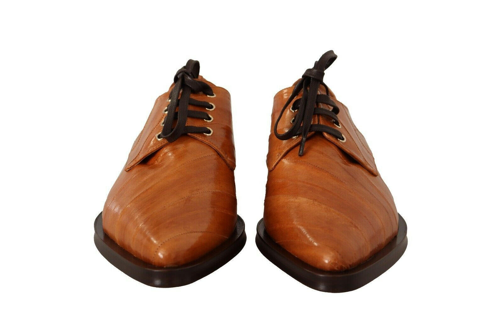 Dolce & Gabbana Brown Eel Leather Lace Up Formal Shoes -   -  Dolce & Gabbana.