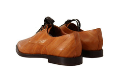 Dolce & Gabbana Brown Eel Leather Lace Up Formal Shoes -   -  Dolce & Gabbana.