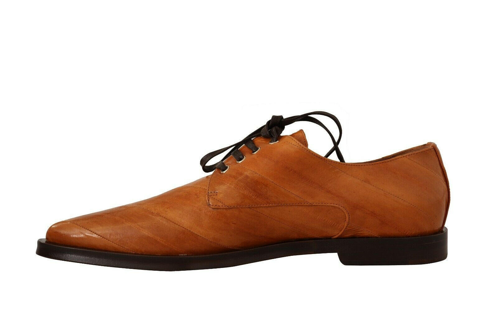 Dolce & Gabbana Brown Eel Leather Lace Up Formal Shoes -   -  Dolce & Gabbana.