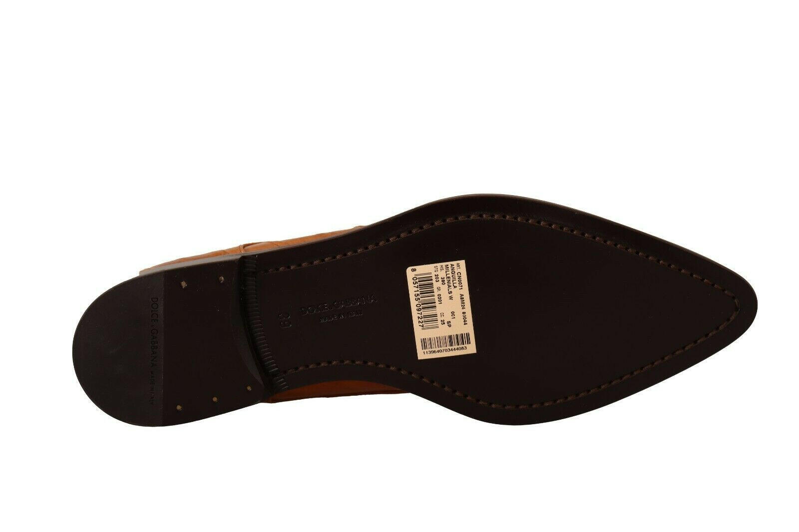 Dolce & Gabbana Brown Eel Leather Lace Up Formal Shoes -   -  Dolce & Gabbana.