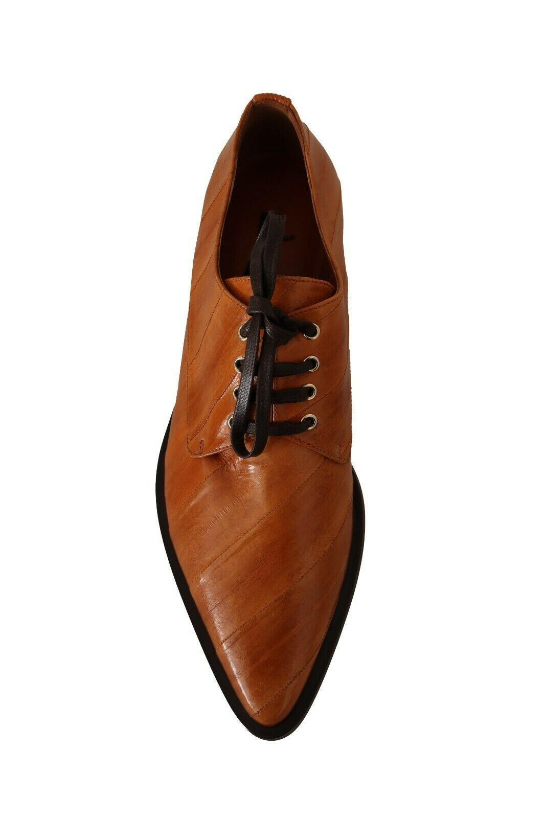 Dolce & Gabbana Brown Eel Leather Lace Up Formal Shoes -   -  Dolce & Gabbana.
