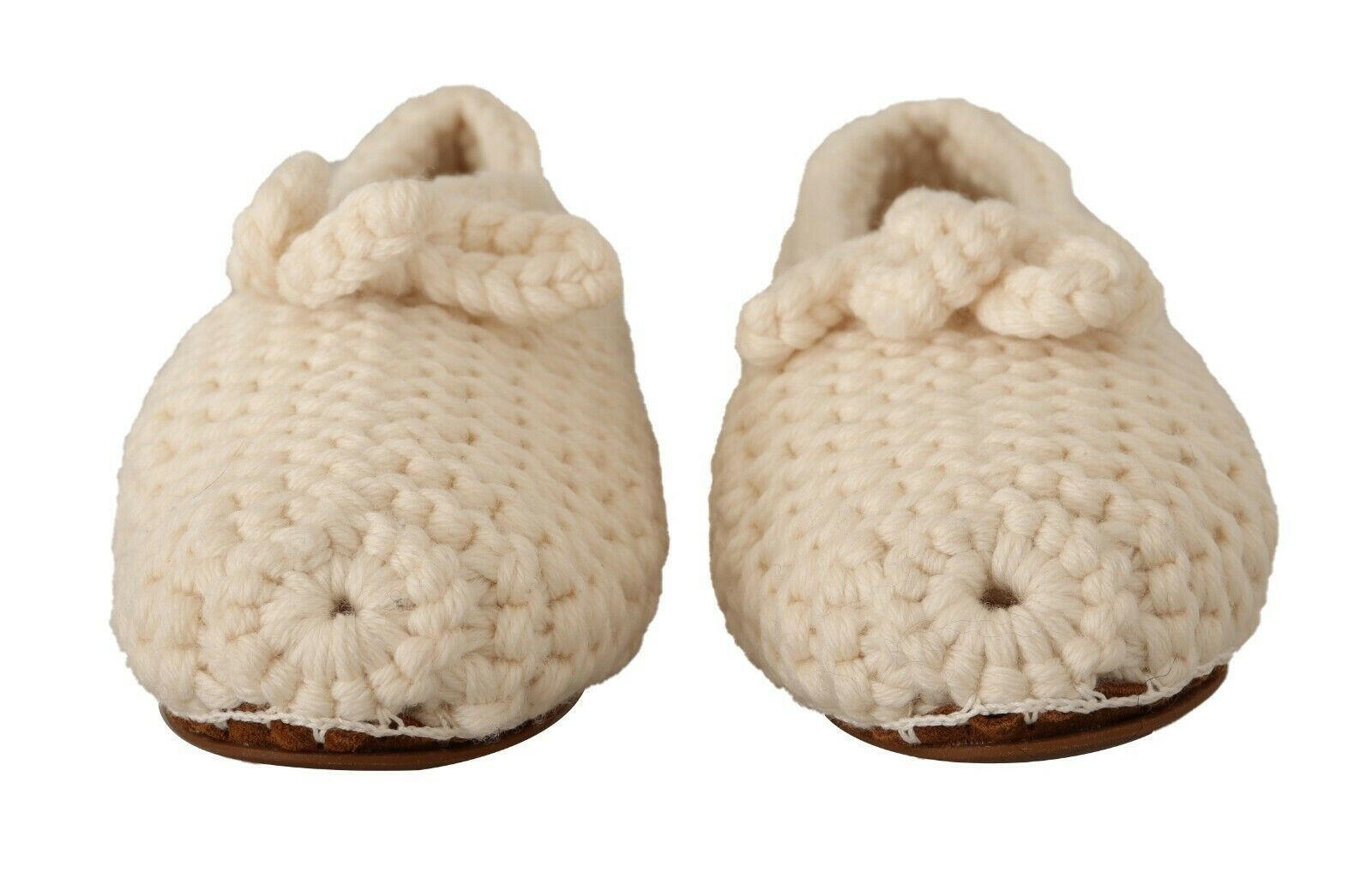 Dolce & Gabbana White Slip On Ballerina Flats Wool Knit Shoes -   -  Dolce & Gabbana.