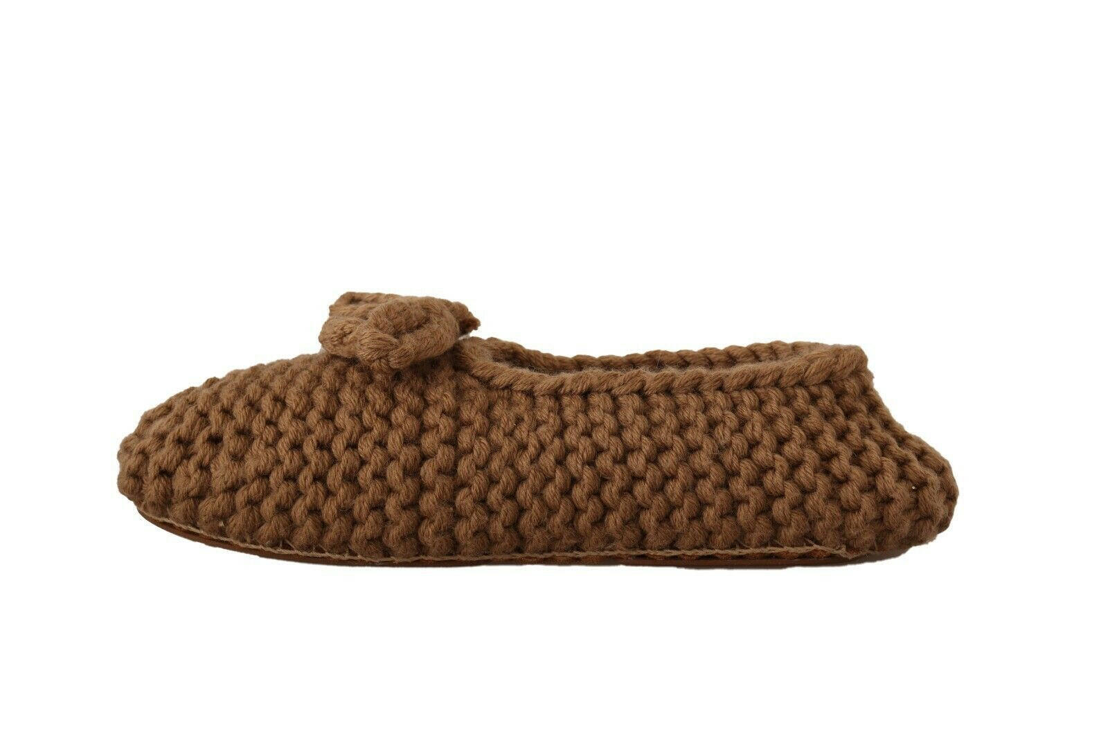 Dolce & Gabbana Brown Slip On Ballerina Flats Wool Knit Shoes -   -  Dolce & Gabbana.