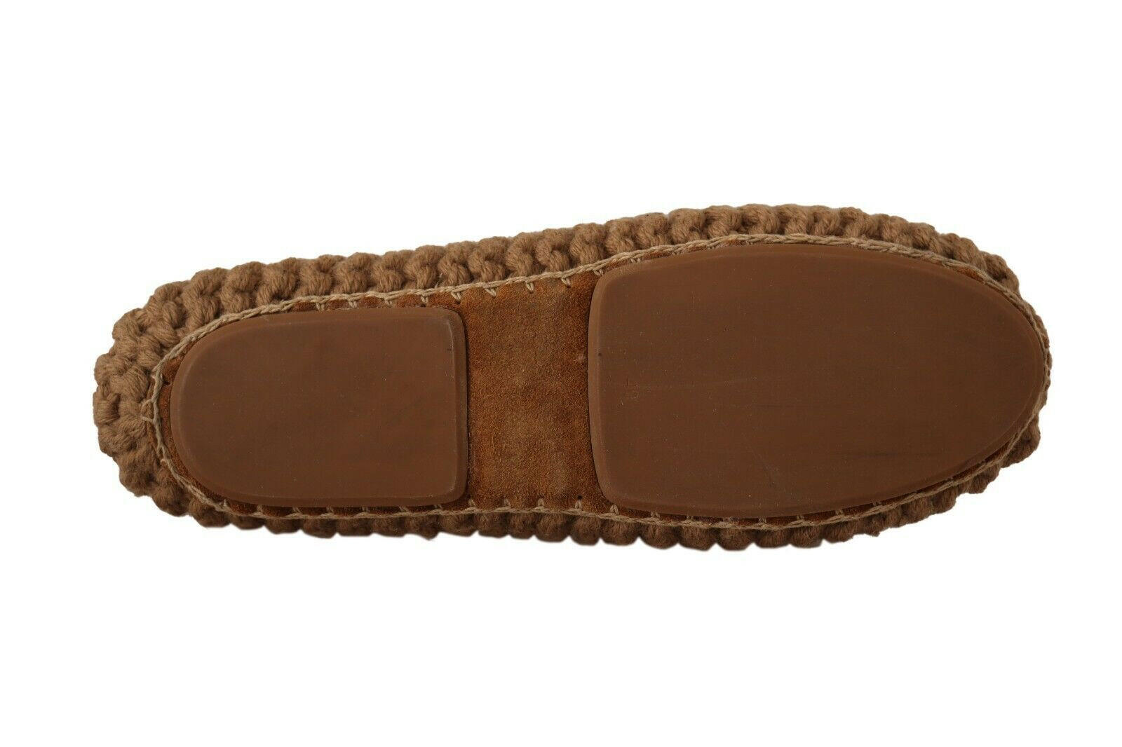Dolce & Gabbana Brown Slip On Ballerina Flats Wool Knit Shoes -   -  Dolce & Gabbana.