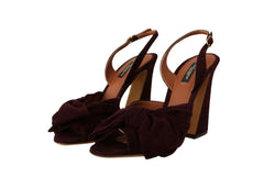 Dolce & Gabbana Dark Purple Suede Ankle Strap Sandals Shoes -   -  Dolce & Gabbana.