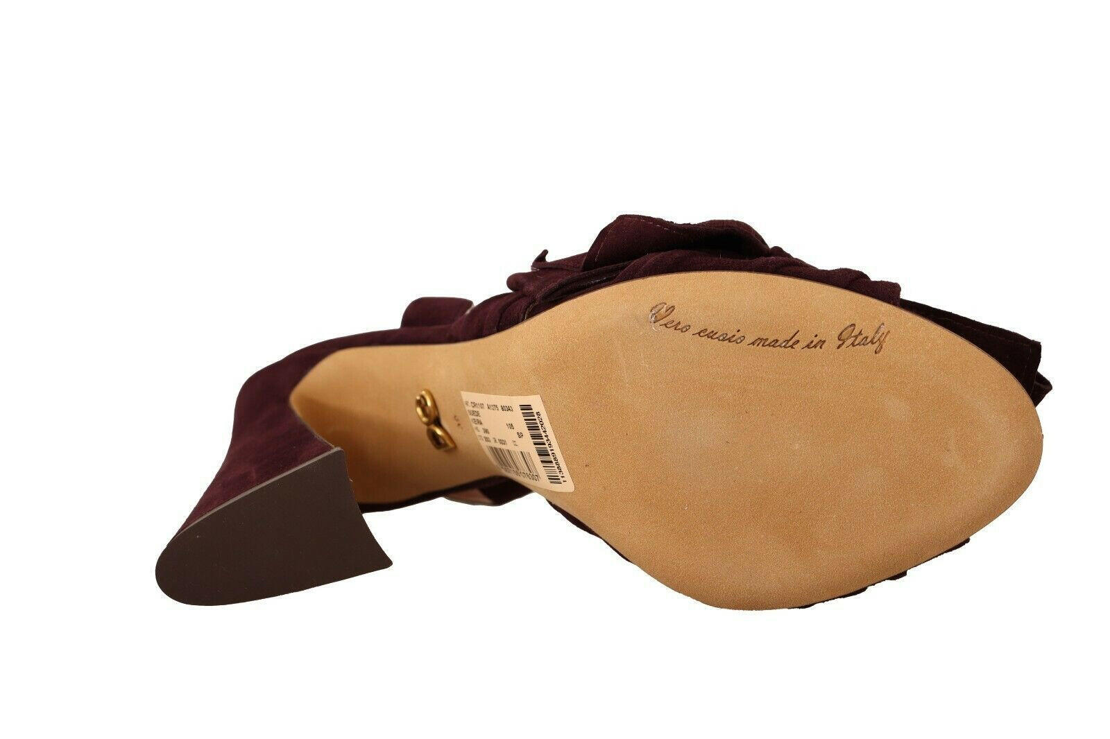 Dolce & Gabbana Dark Purple Suede Ankle Strap Sandals Shoes -   -  Dolce & Gabbana.